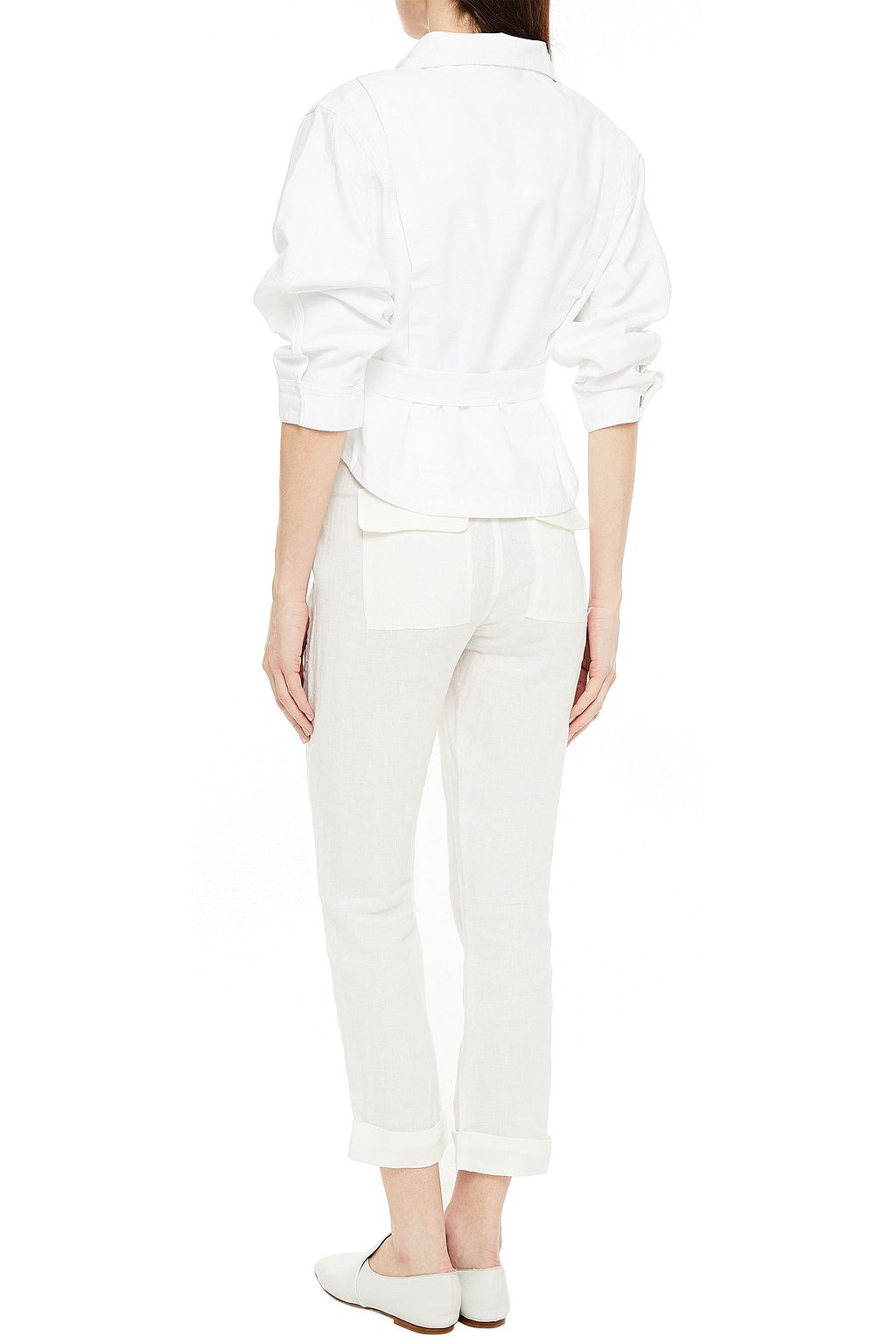 FRAME Belted cotton-canvas jacket