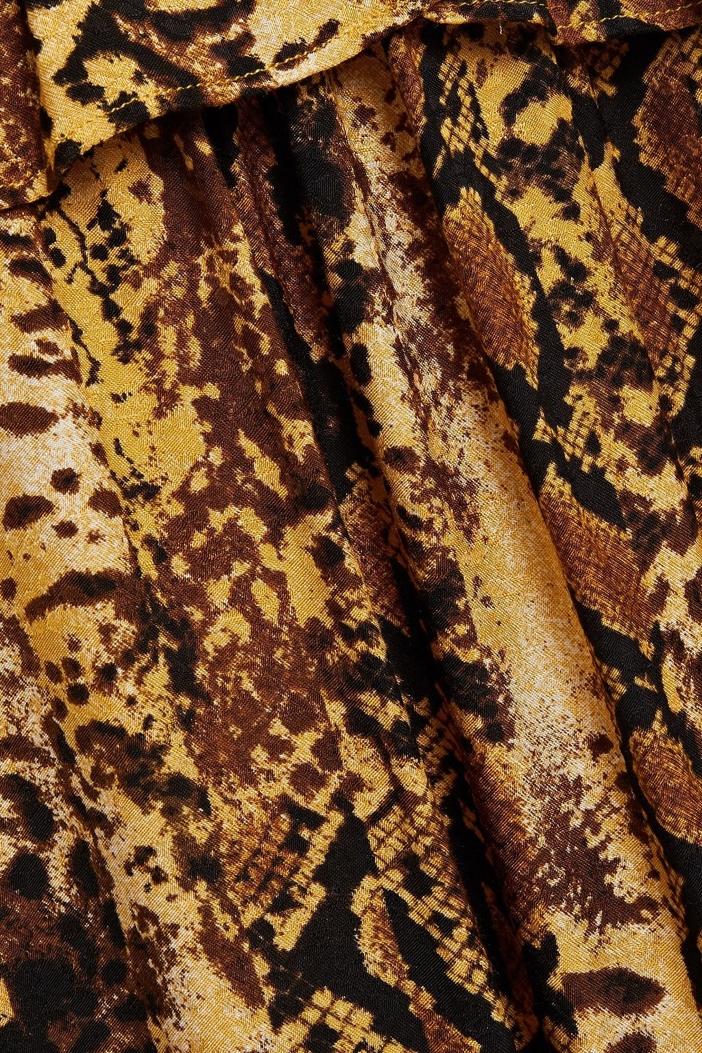 BA&SH Sahara ruffled snake-jacquard midi dress