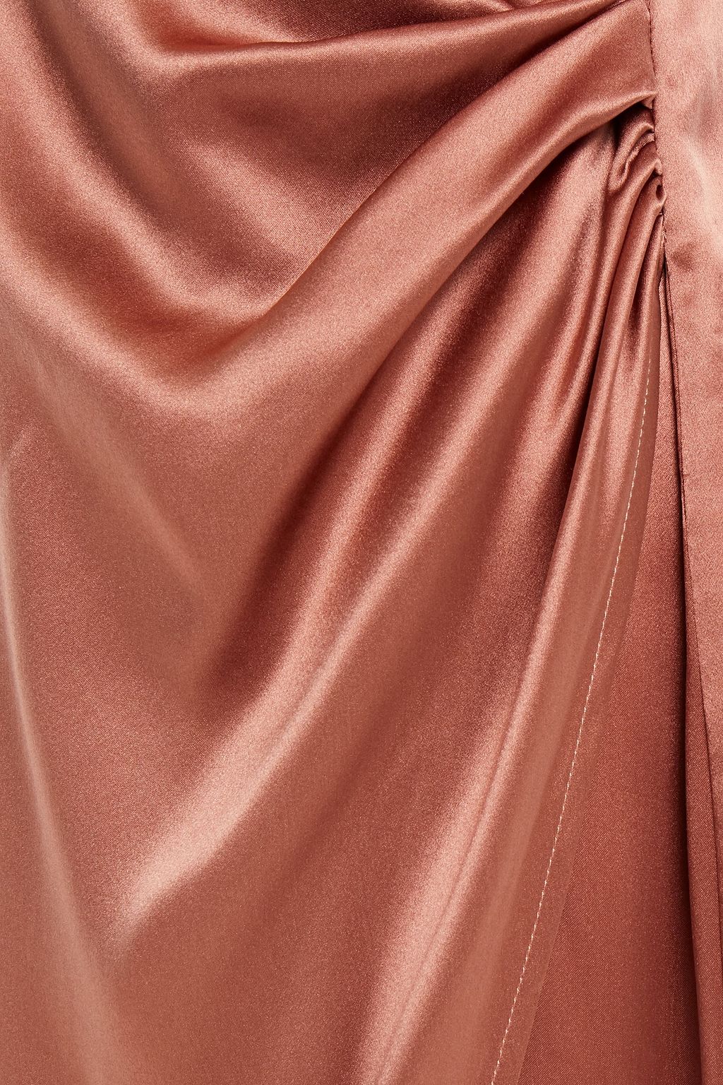 REFORMATION Midikleid aus Seidensatin mit Wickeleffekt