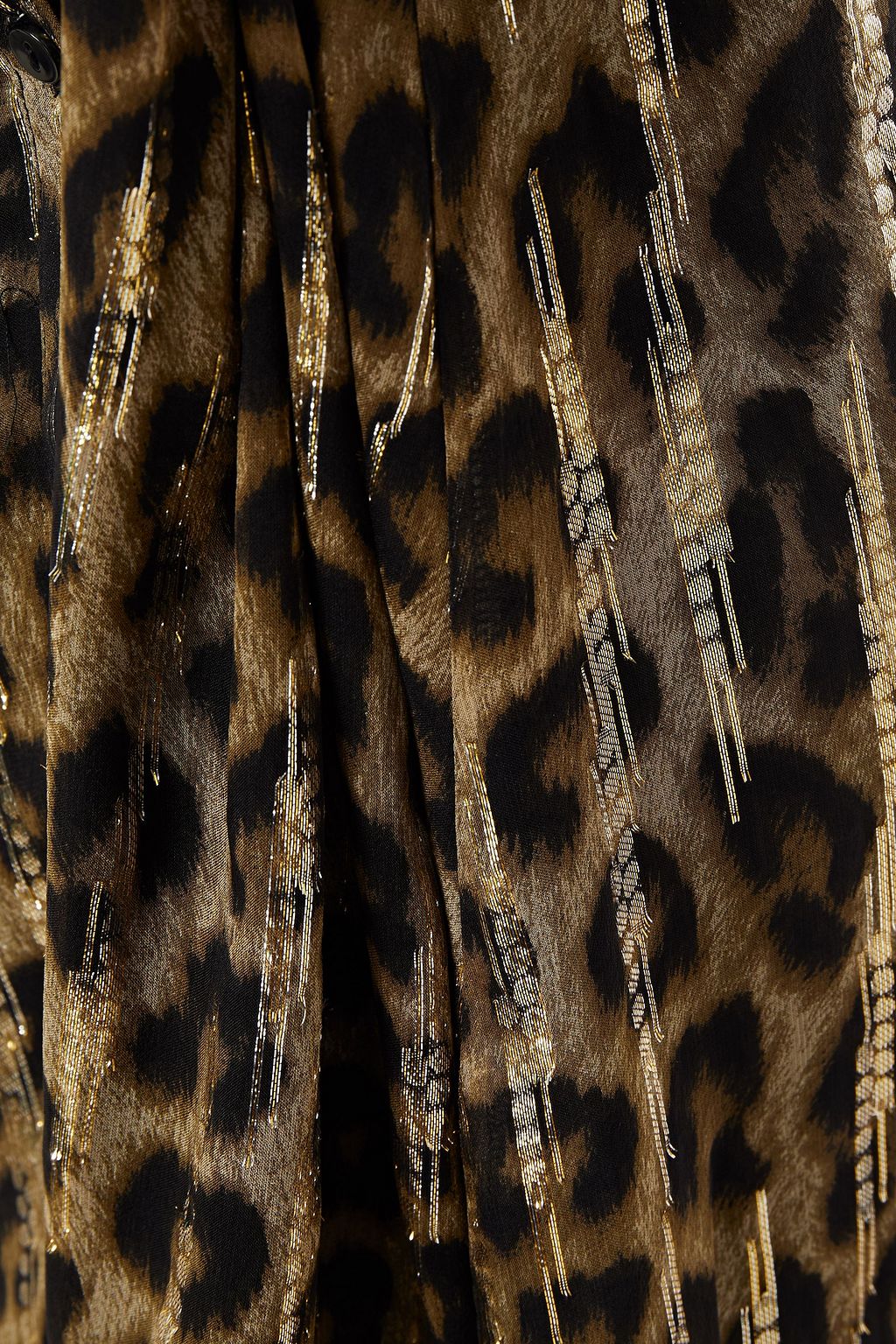 BA&SH Jozy metallic fil coupé leopard-print silk-blend midi dress