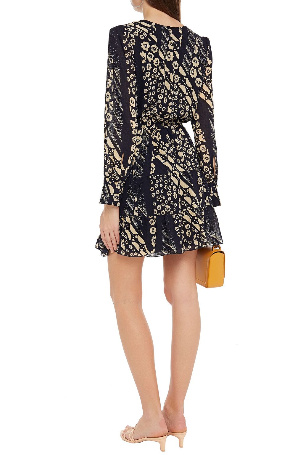 BA&SH Ophe gathered floral-print georgette mini dress