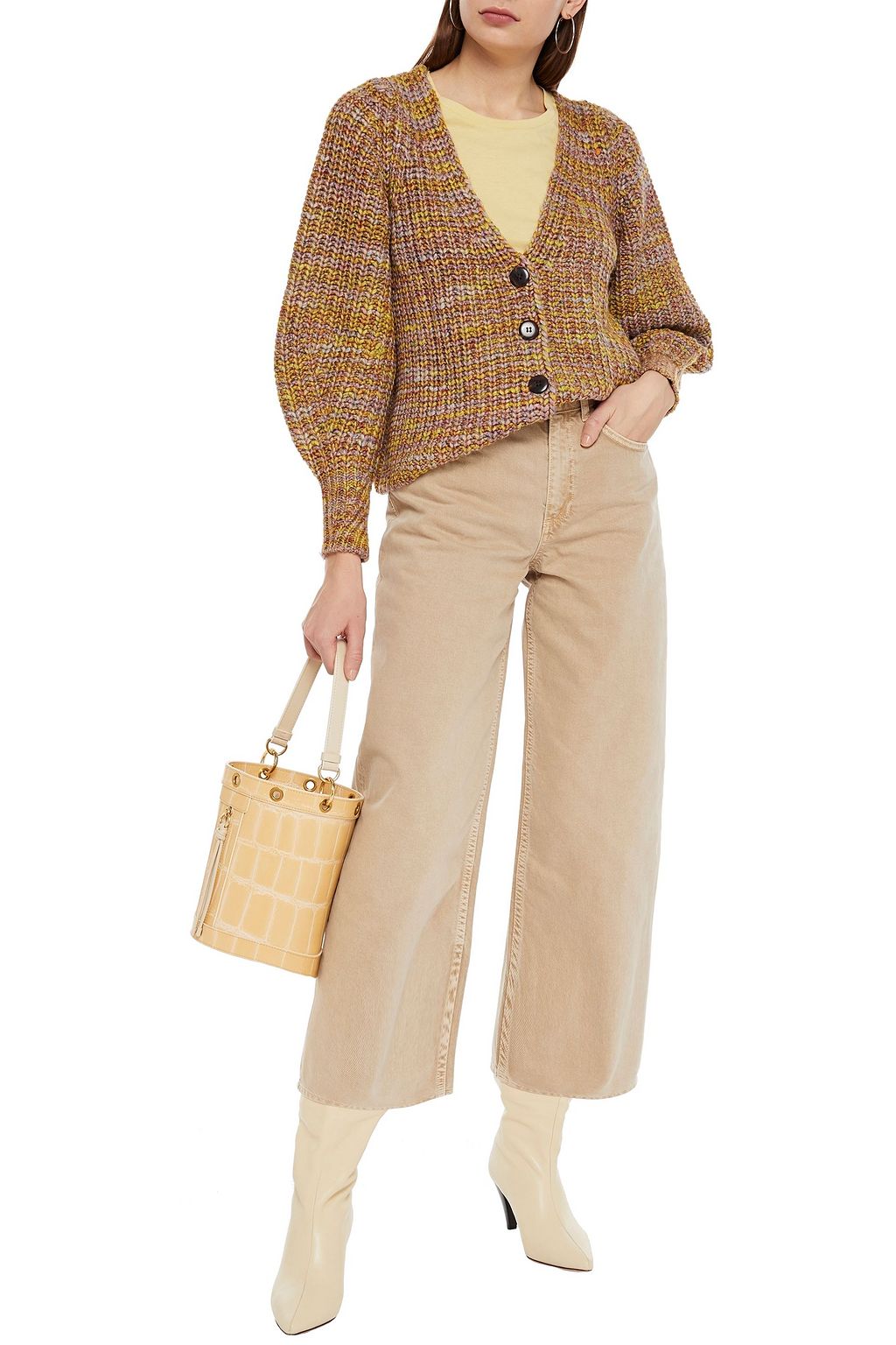 BA&SH Faded high-rise wide-leg jeans