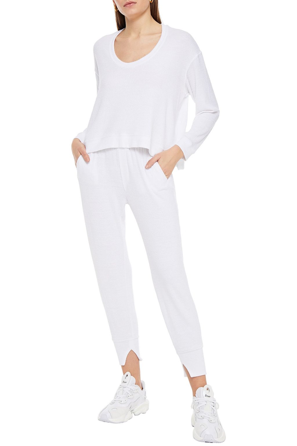 ENZA COSTA Cropped terry track pants