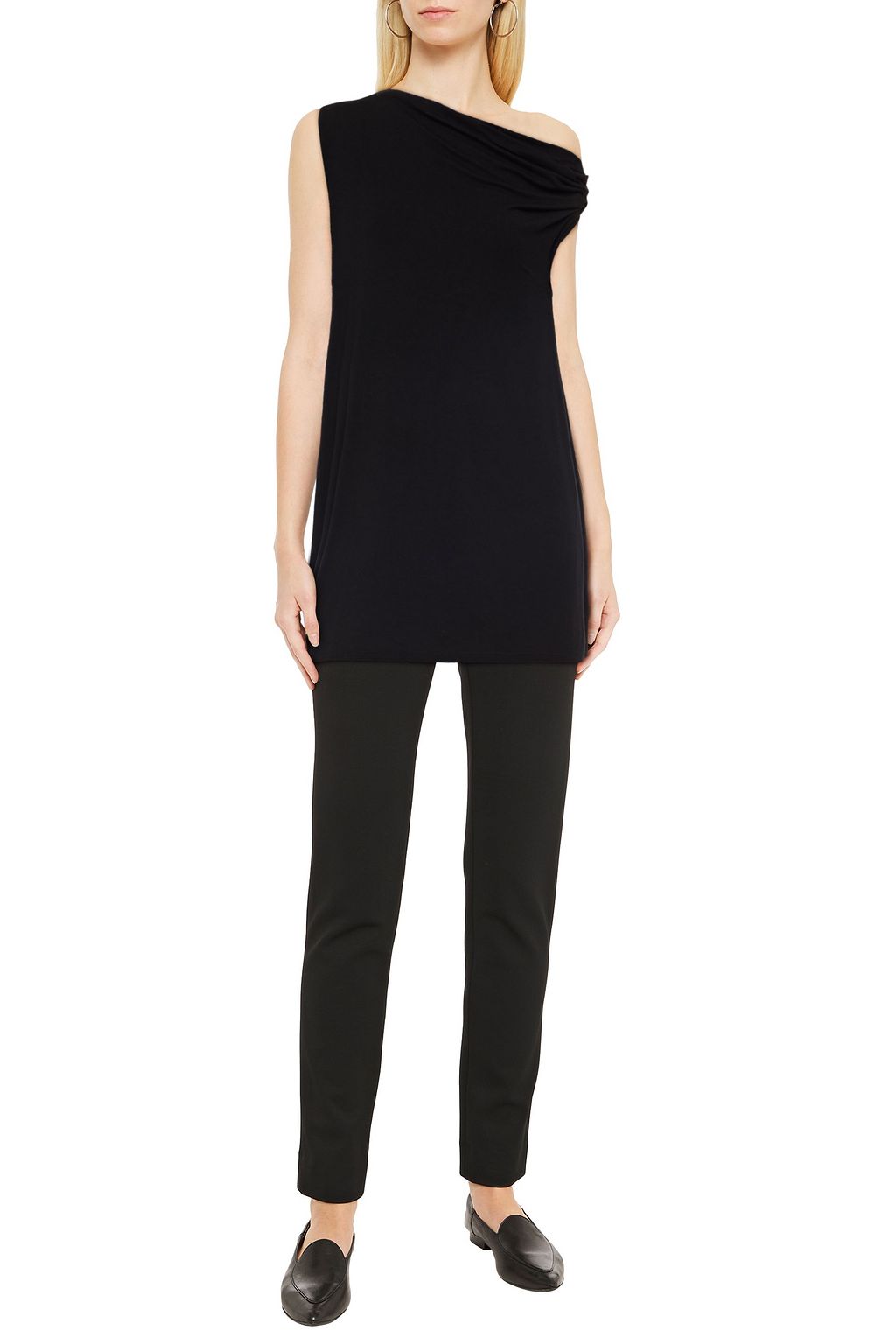 ENZA COSTA Draped stretch-jersey top