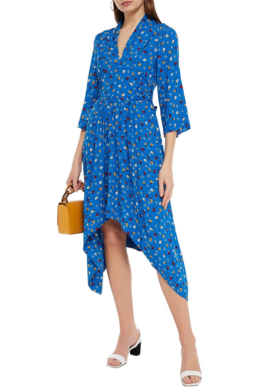 BA&SH Lilia gathered floral-print crepe dress