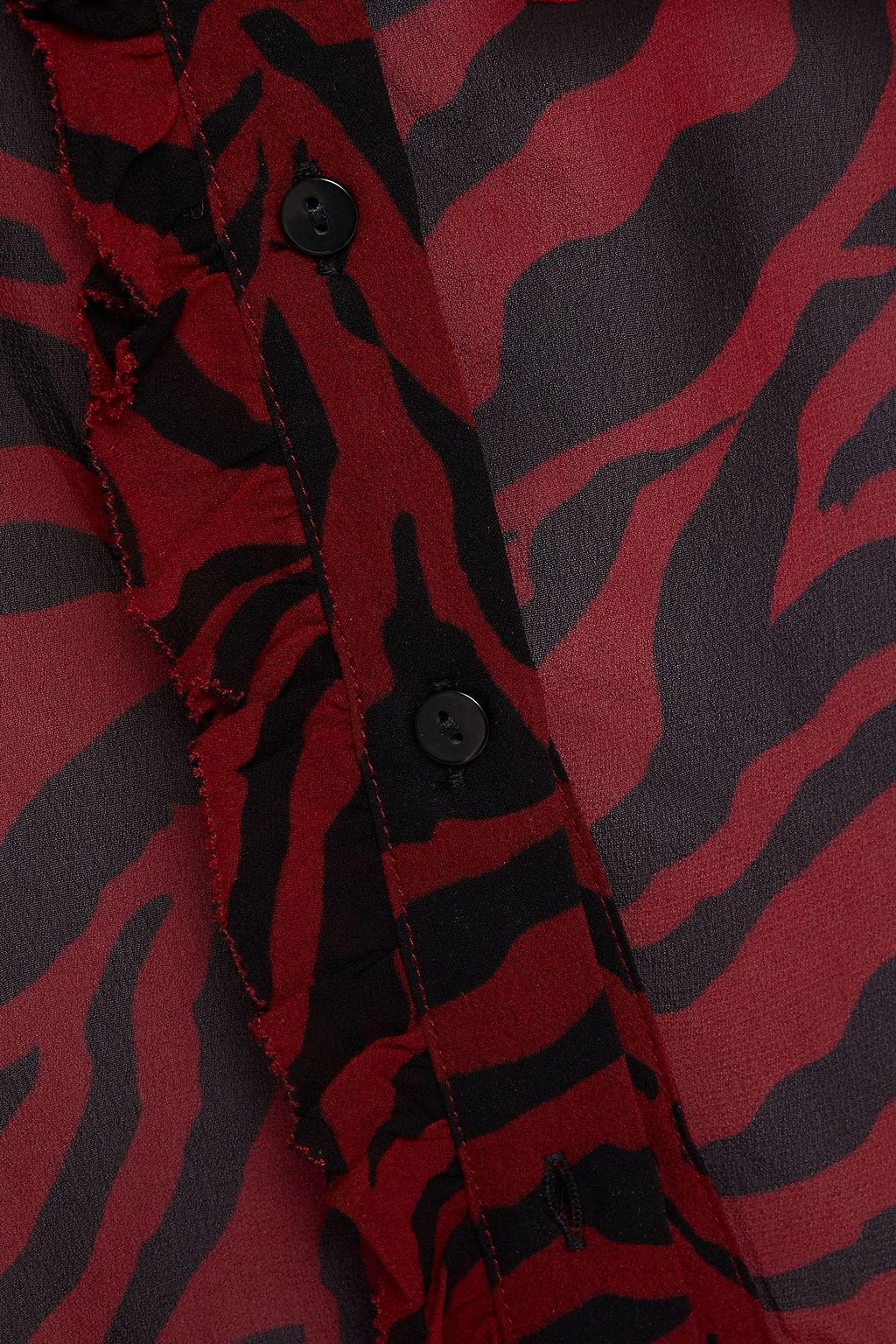 BA&SH Sisco ruffle-trimmed zebra-print georgette blouse
