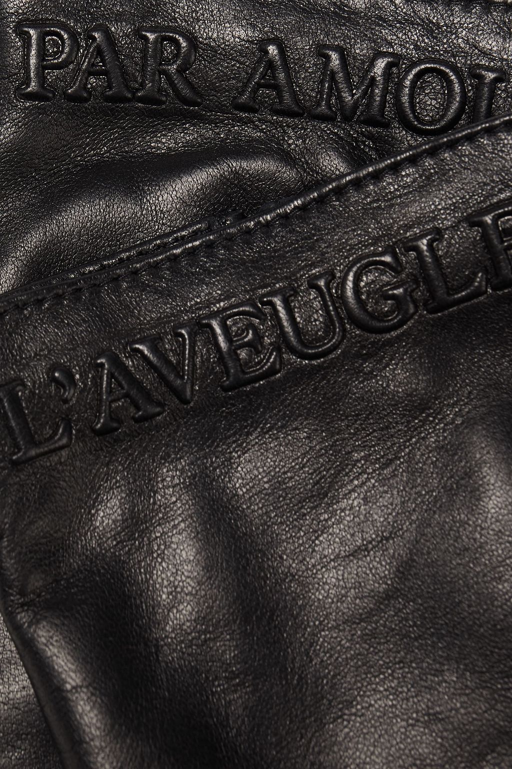GUCCI Embossed leather gloves