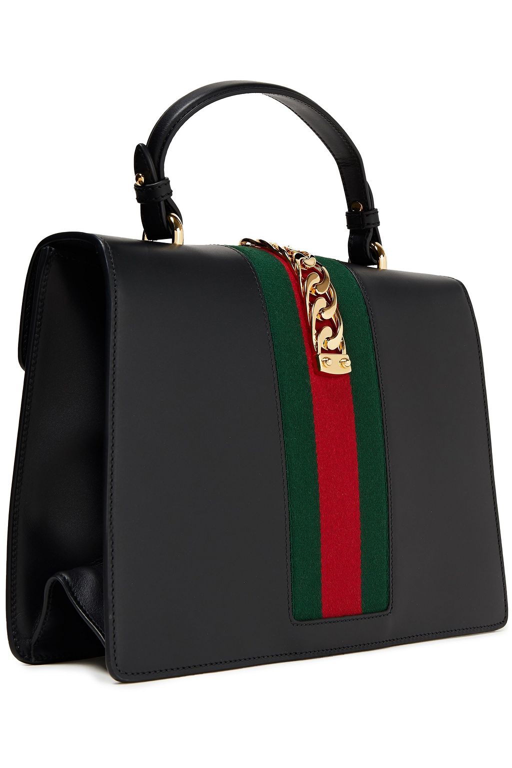 GUCCI Sylvie large chain-embellished leather tote