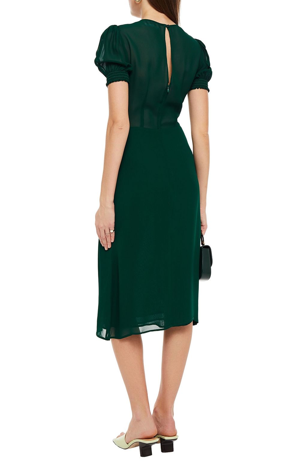 REFORMATION Shirred georgette dress