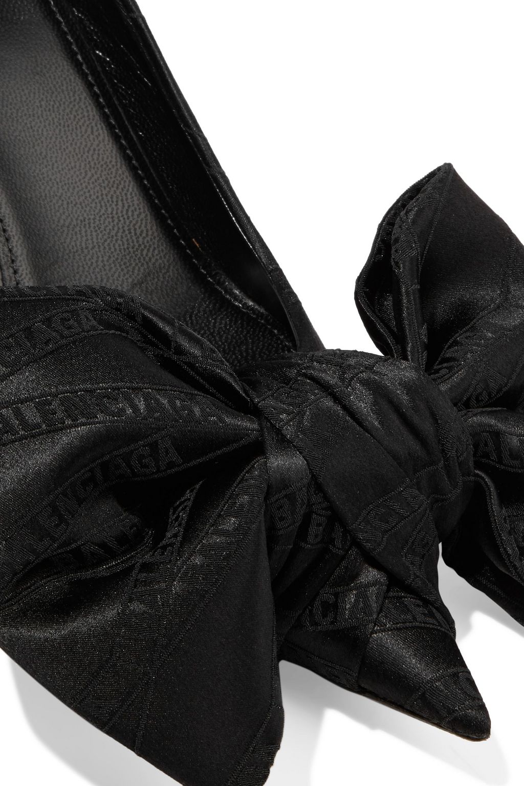BALENCIAGA Square Knife bow-embellished satin-jacquard pumps