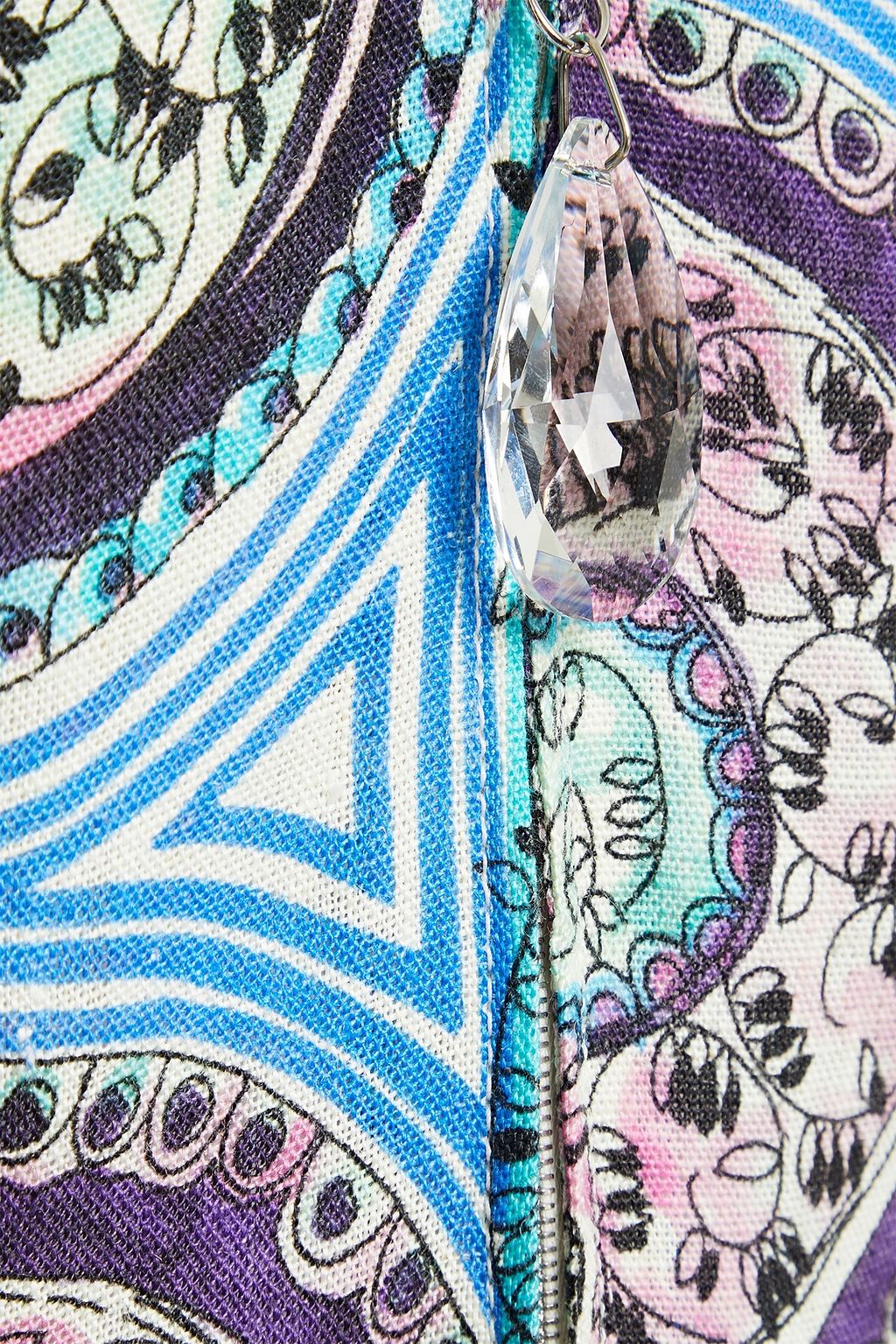JW ANDERSON Embellished printed linen-canvas mini dress