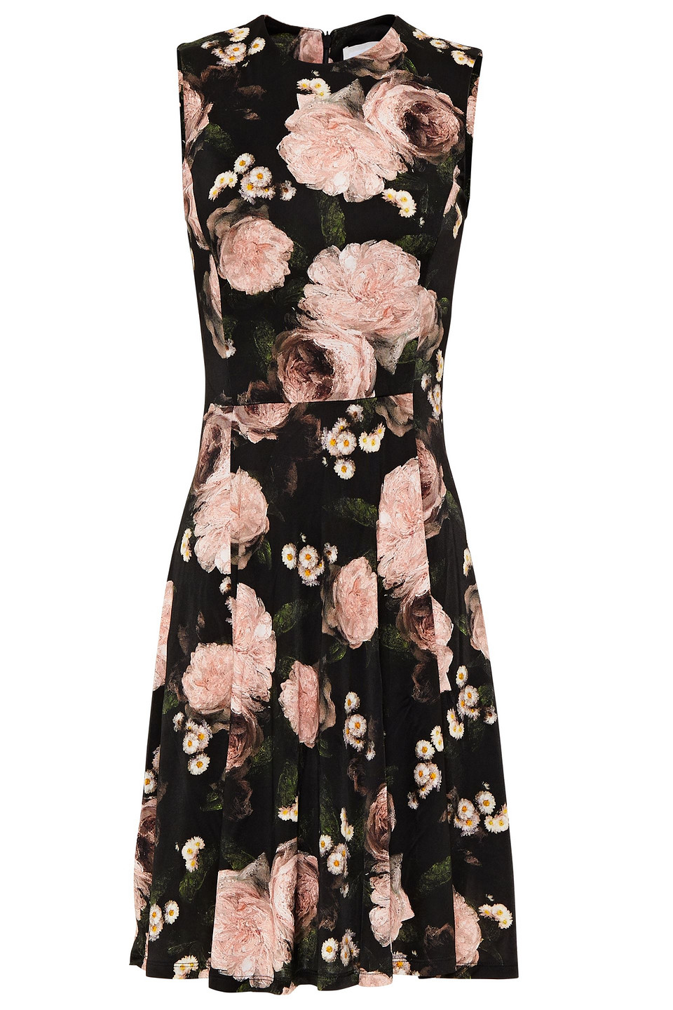 Erdem Woman Dylanne Flared Floral-print Jersey Dress Black Size 14