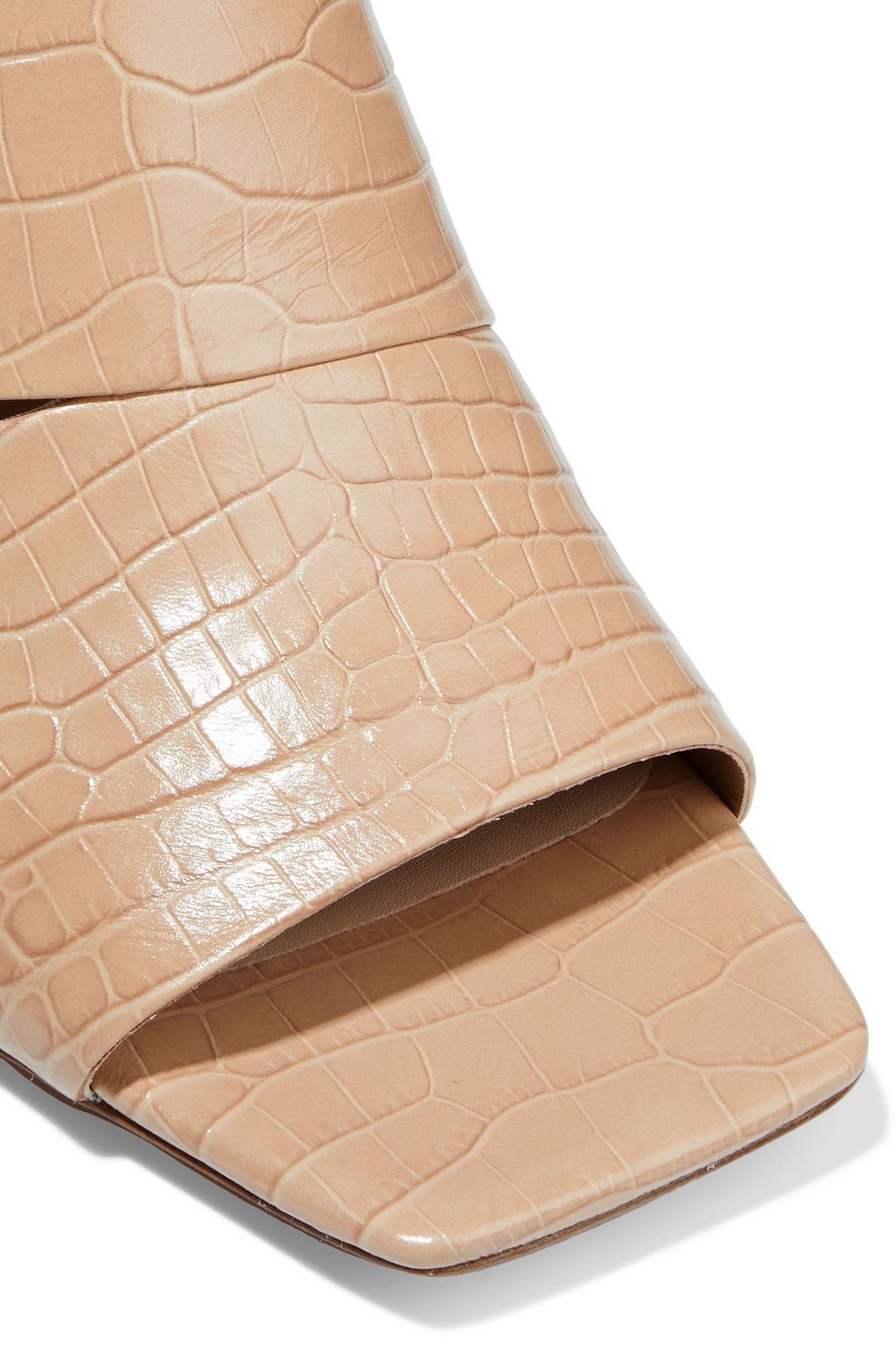 VINCE. Nelda cutout croc-effect leather mules