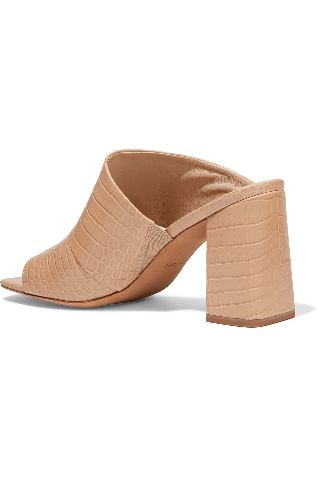 VINCE. Nelda cutout croc-effect leather mules