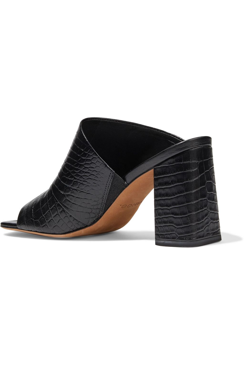 VINCE. Nelda cutout croc-effect leather mules