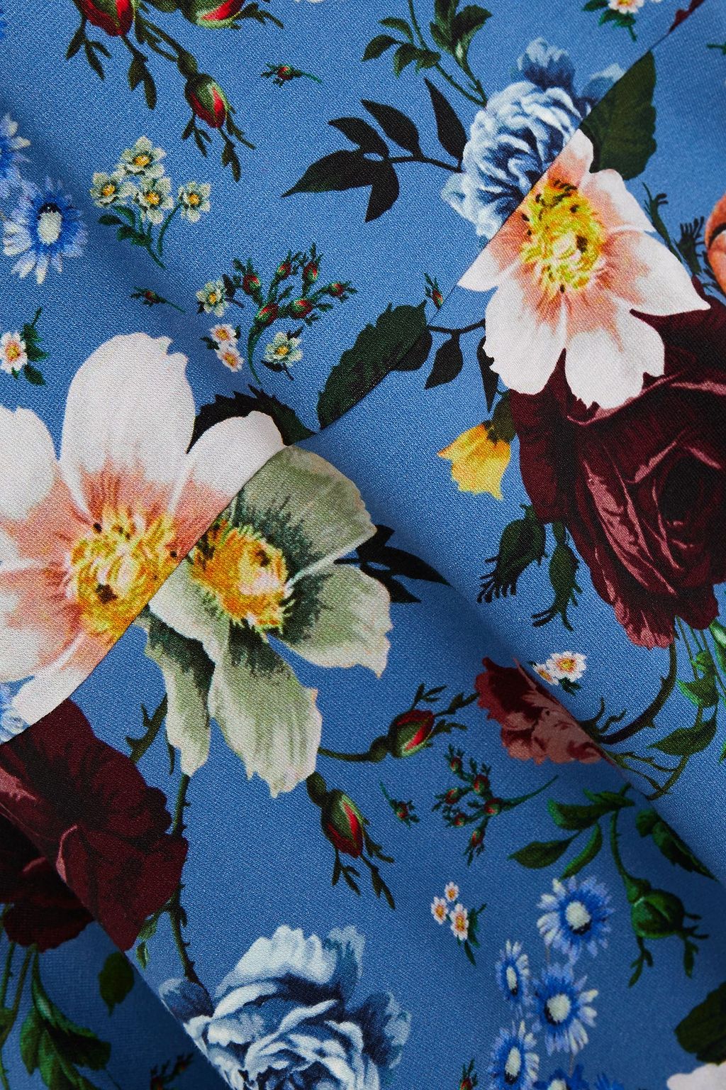 ERDEM Darlina fluted floral-print jersey mini dress