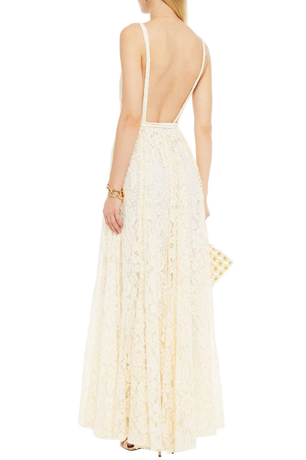 REFORMATION Montego corded lace wrap gown