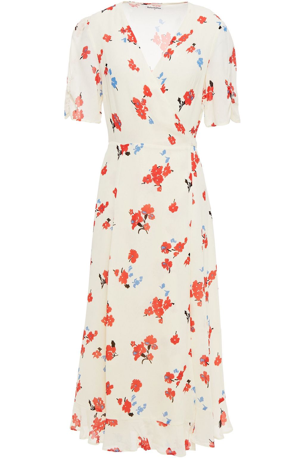 reformation midi wrap dress