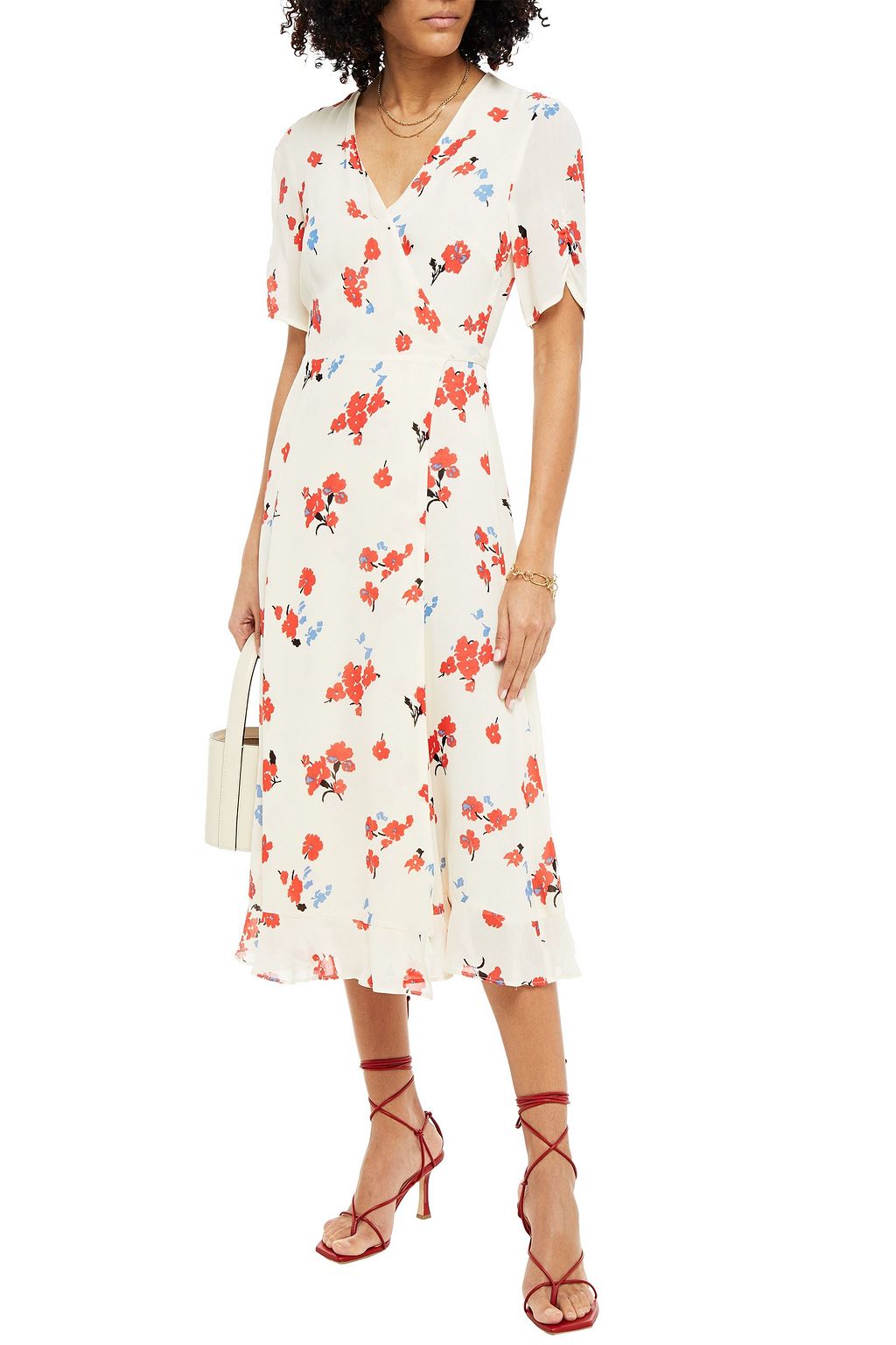 REFORMATION Napa floral-print crepe midi wrap dress