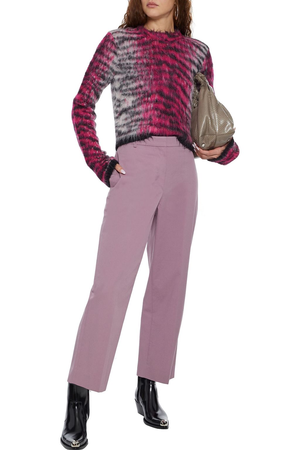 ACNE STUDIOS Brushed zebra-jacquard sweater