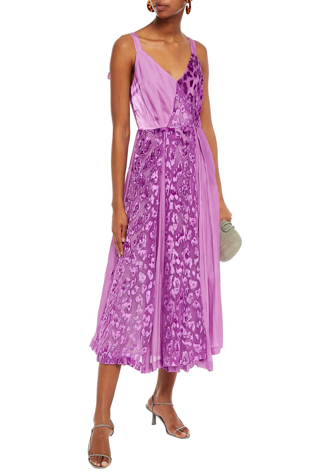 REJINA PYO Rosa fil coupé chiffon and crepe de chine midi dress