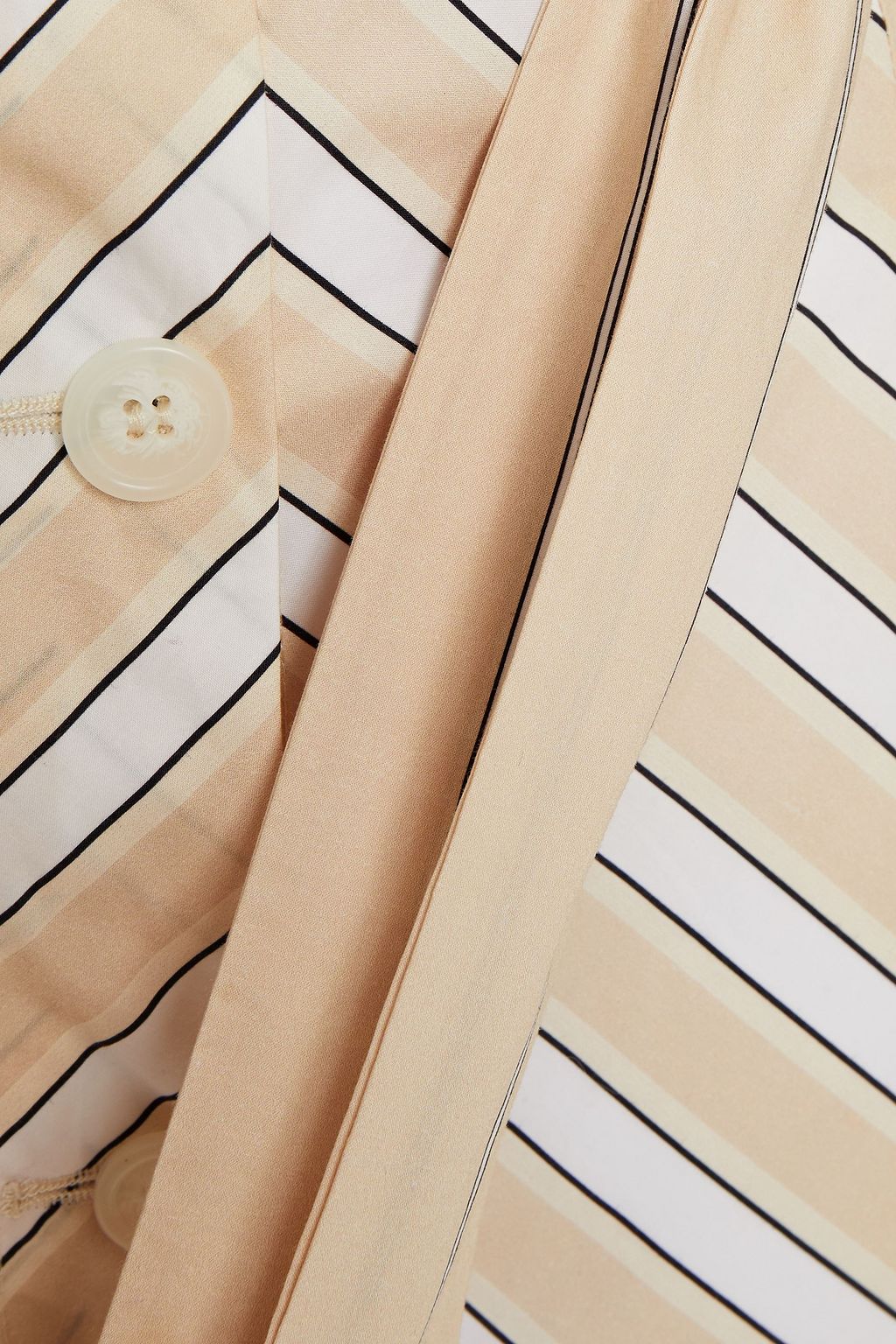MAJE Striped cotton-poplin midi skirt