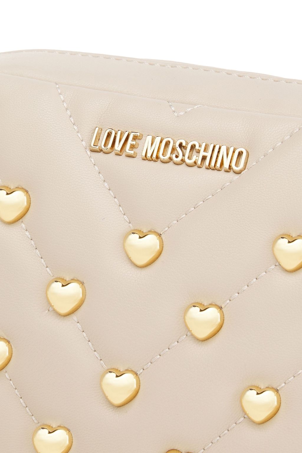 LOVE MOSCHINO Quilted studded faux leather shoulder bag