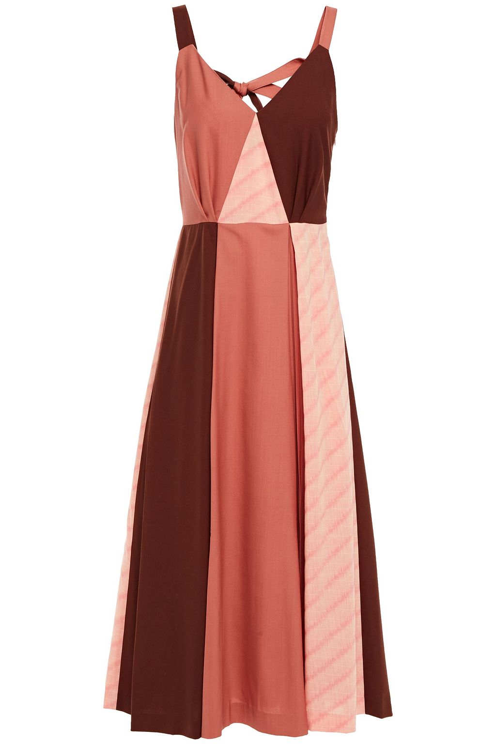 pleated patchwork dress