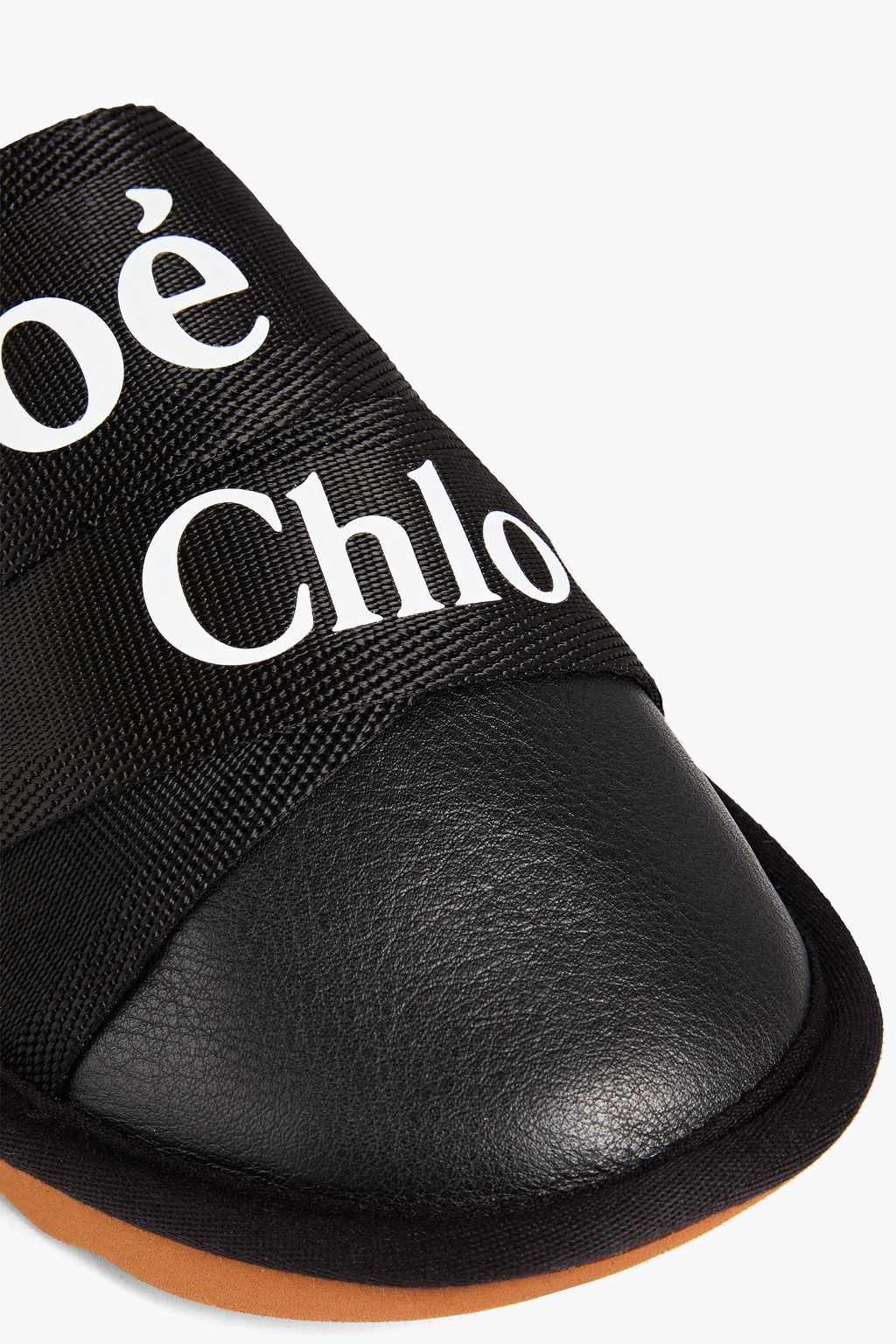 CHLOÉ Pebbled-leather slippers