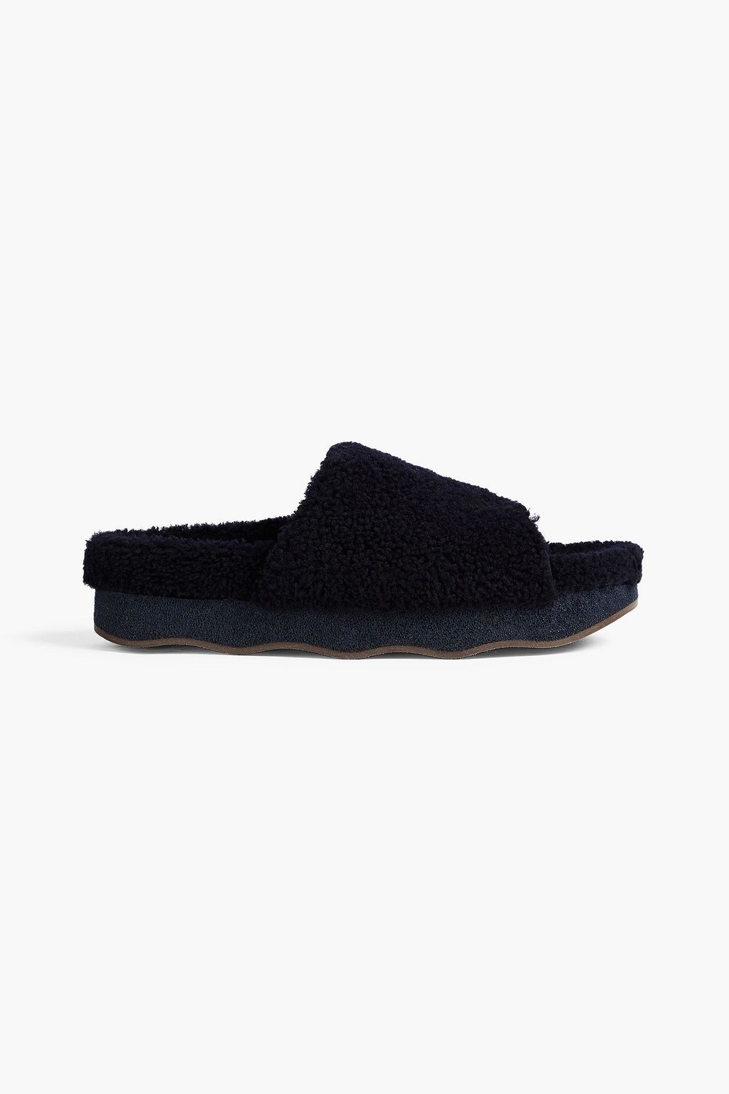 CHLOÉ Wavy shearling platform slides | THE OUTNET