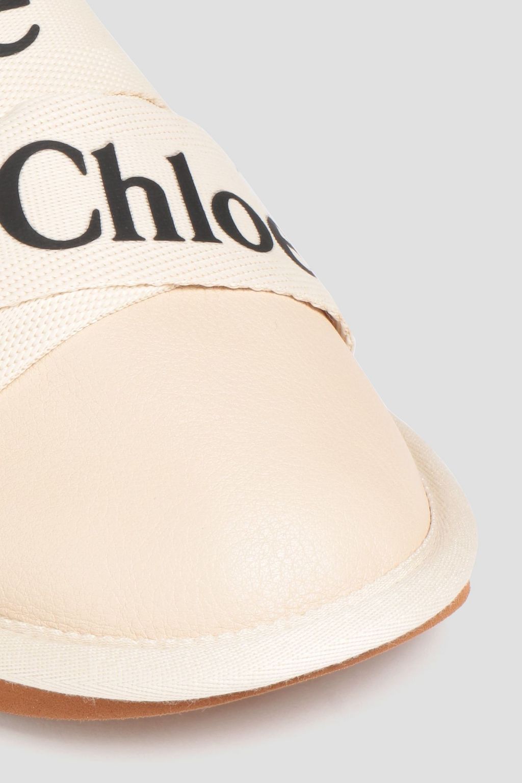 CHLOÉ Pebbled-leather slippers