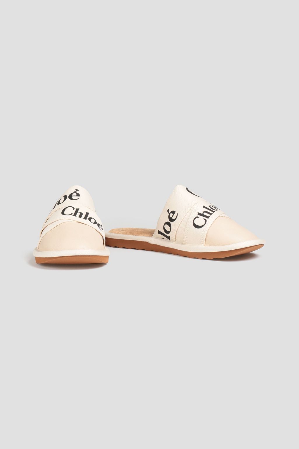 CHLOÉ Pebbled-leather slippers