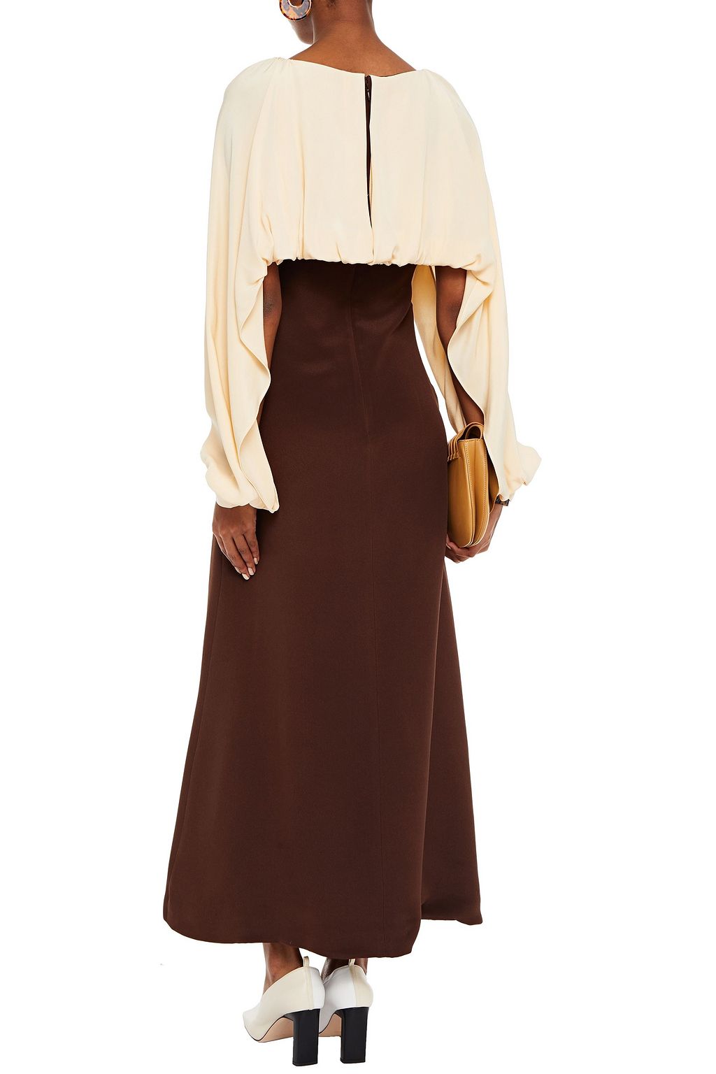 REJINA PYO Lilah cape-effect two-tone silk crepe de chine maxi dress