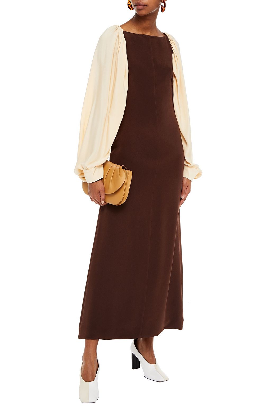 REJINA PYO Lilah cape-effect two-tone silk crepe de chine maxi dress