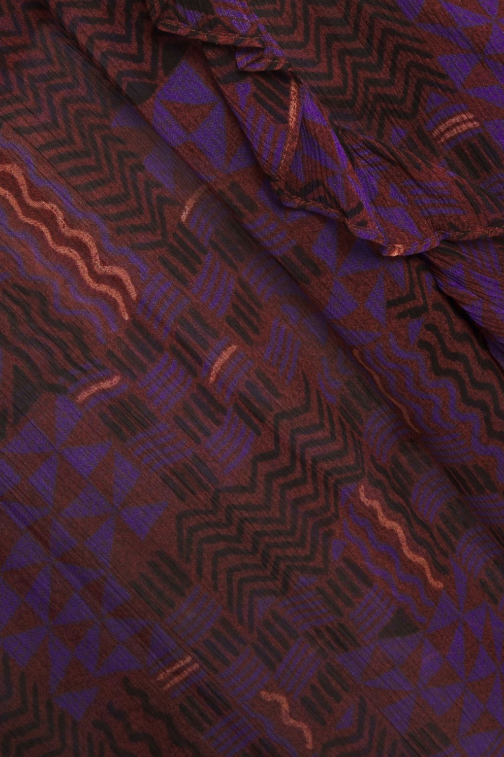 BA&SH Ruffle-trimmed printed crepon blouse