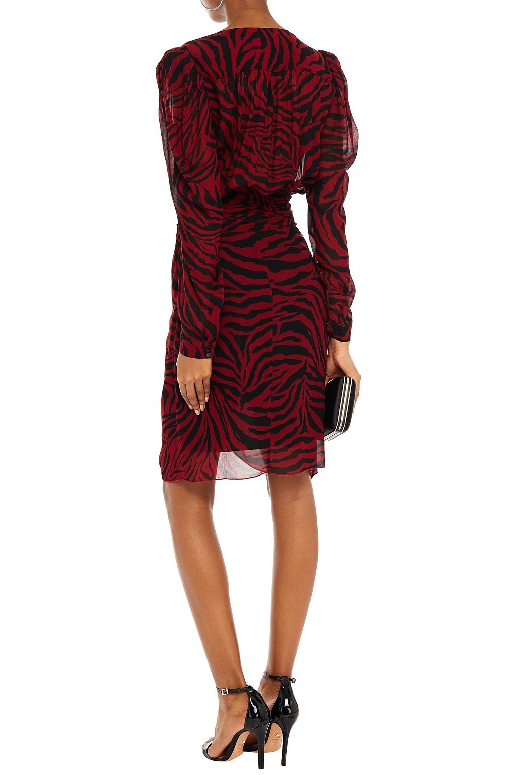 BA&SH Saphir wrap-effect tiger-print georgette dress
