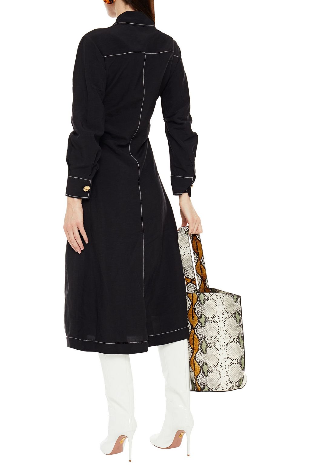 REJINA PYO Paula shantung midi shirt dress
