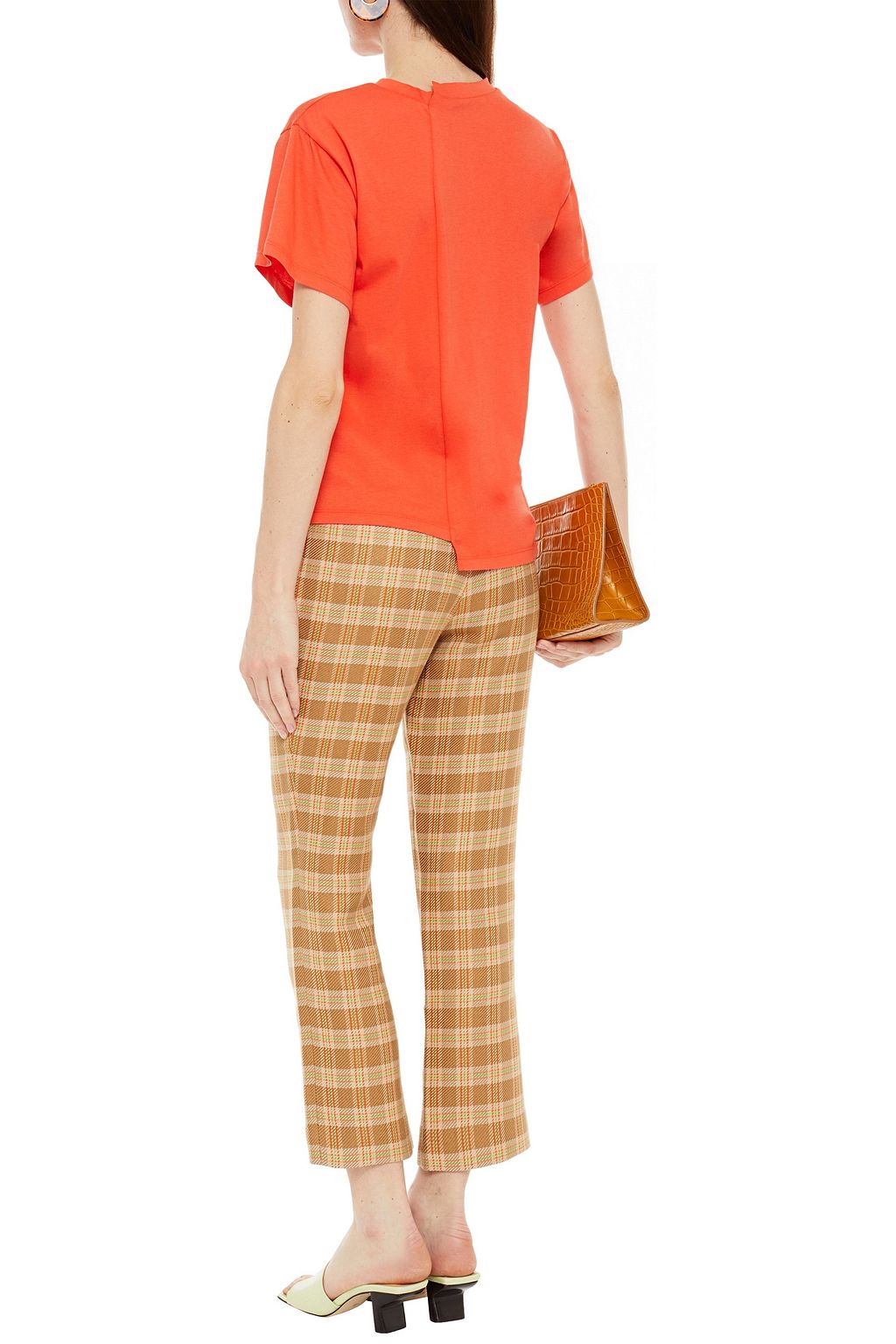 REJINA PYO Checked woven kick-flare pants