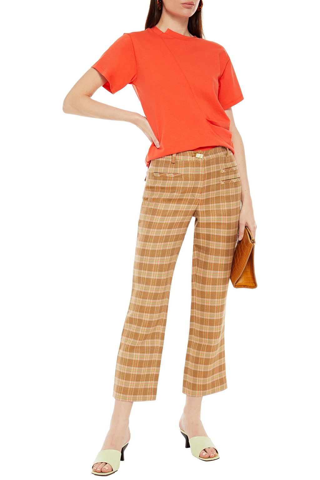 REJINA PYO Checked woven kick-flare pants