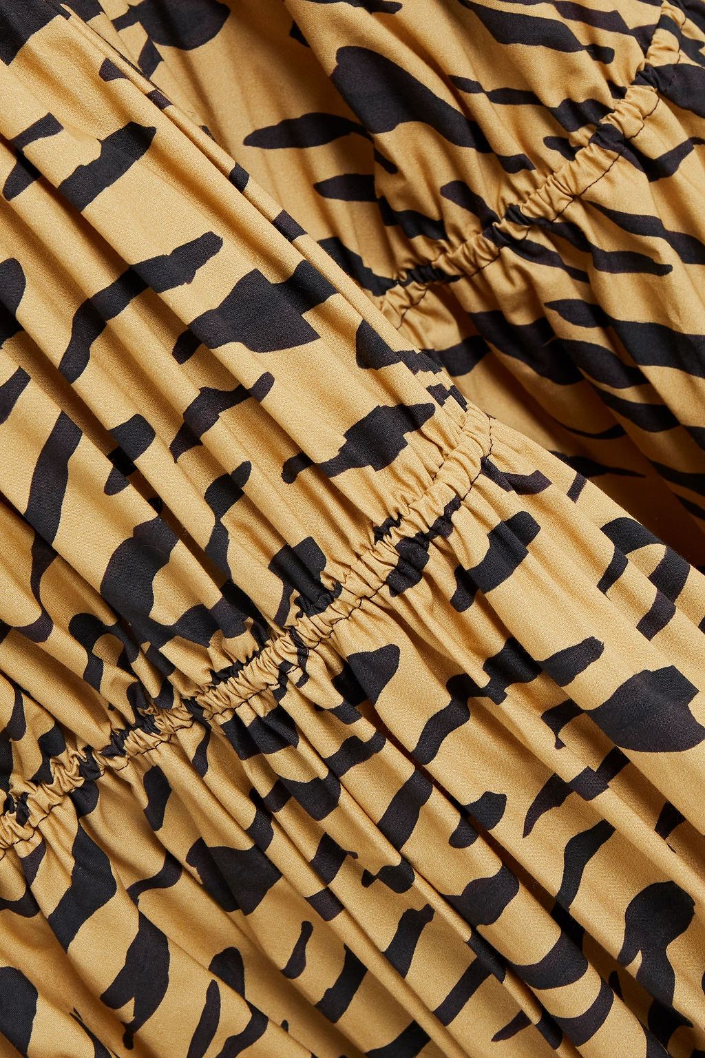 REJINA PYO Tiered tiger-print cotton-poplin midi skirt