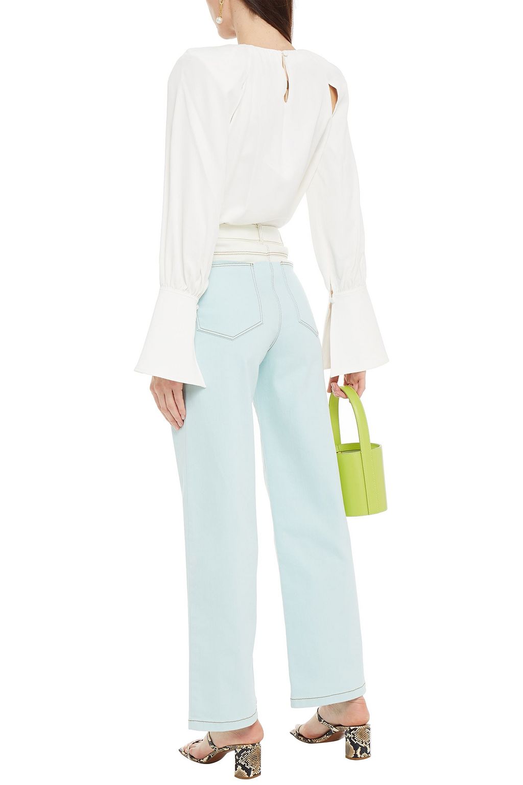 REJINA PYO Valerie two-tone high-rise wide-leg jeans
