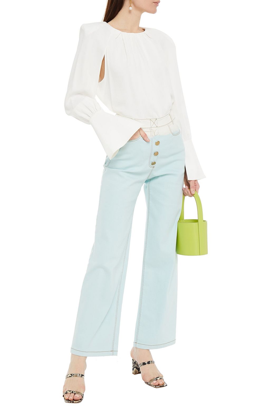 REJINA PYO Valerie two-tone high-rise wide-leg jeans