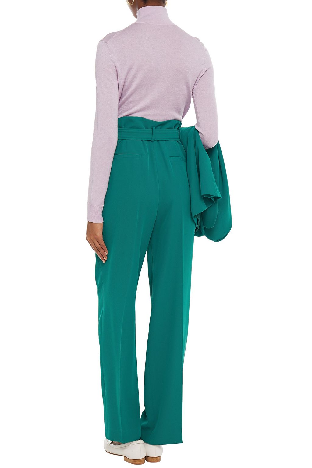 Emerald Pleated twill wide-leg pants 