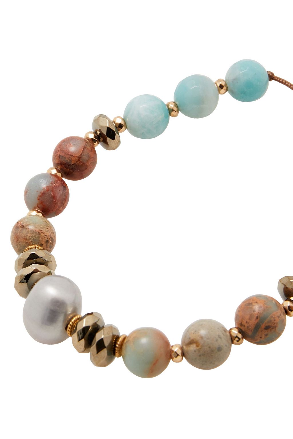 CHAN LUU 18-karat gold-plated sterling silver multi-stone bracelet