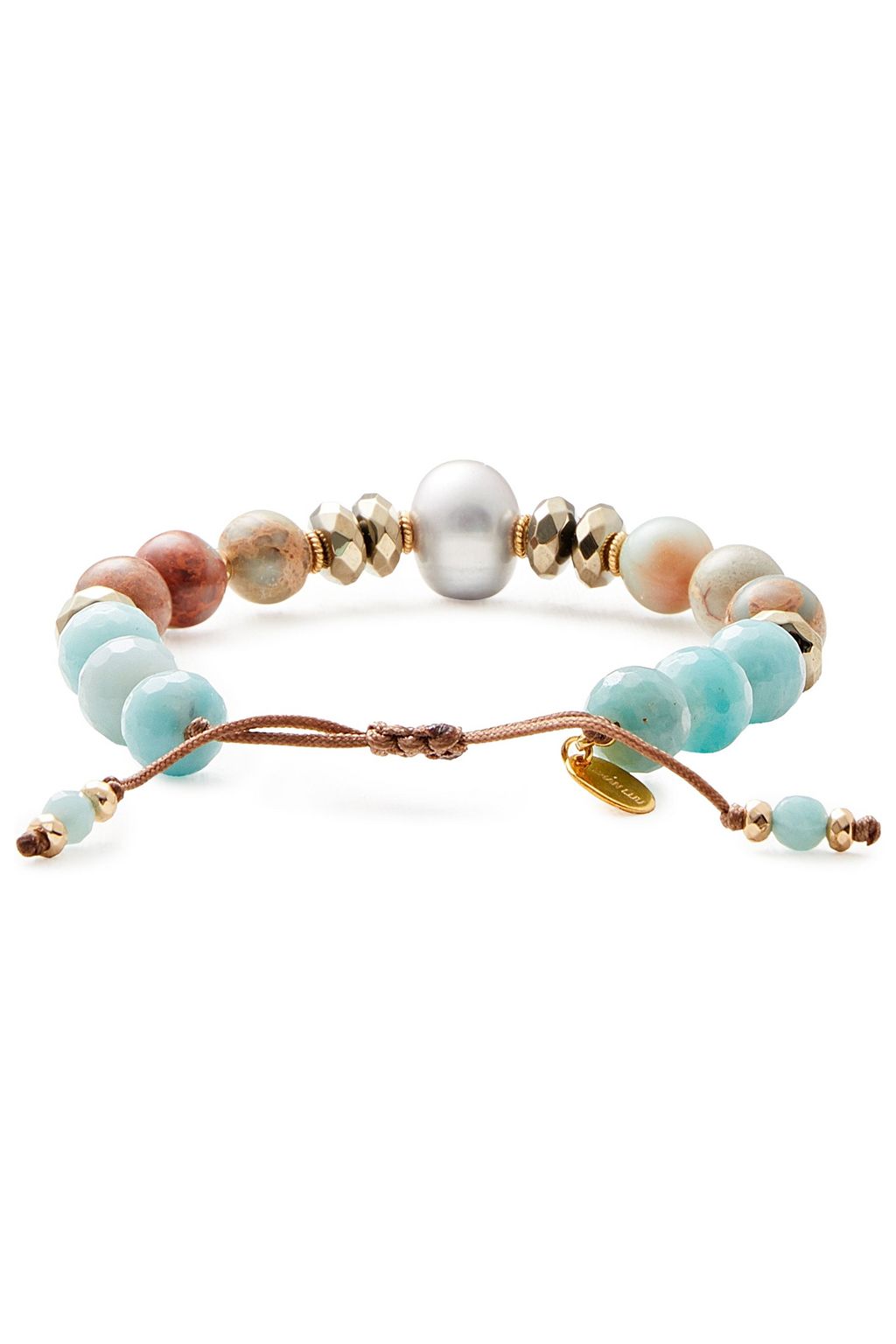 CHAN LUU 18-karat gold-plated sterling silver multi-stone bracelet