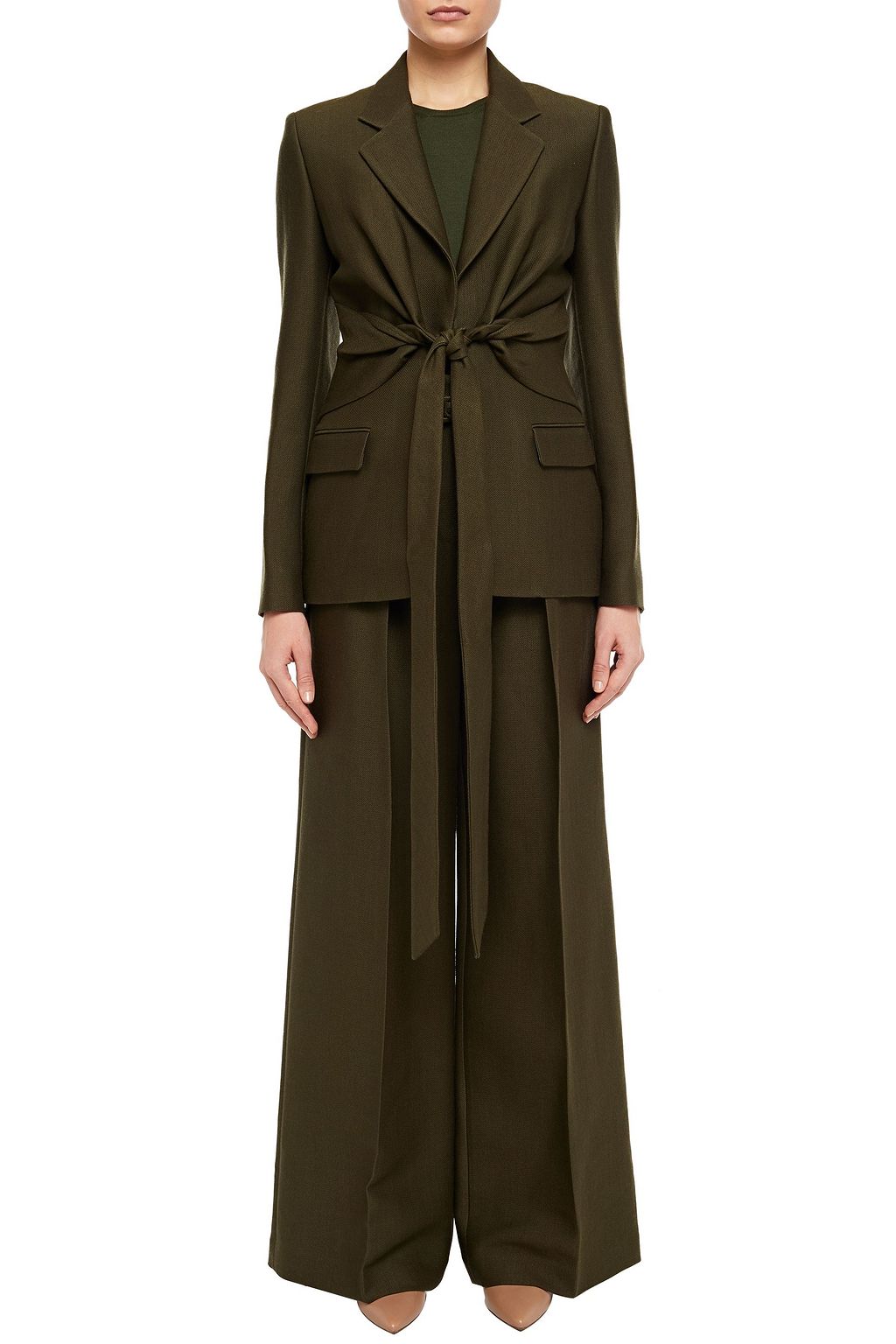 GABRIELA HEARST Grant tie-front wool and silk-blend blazer