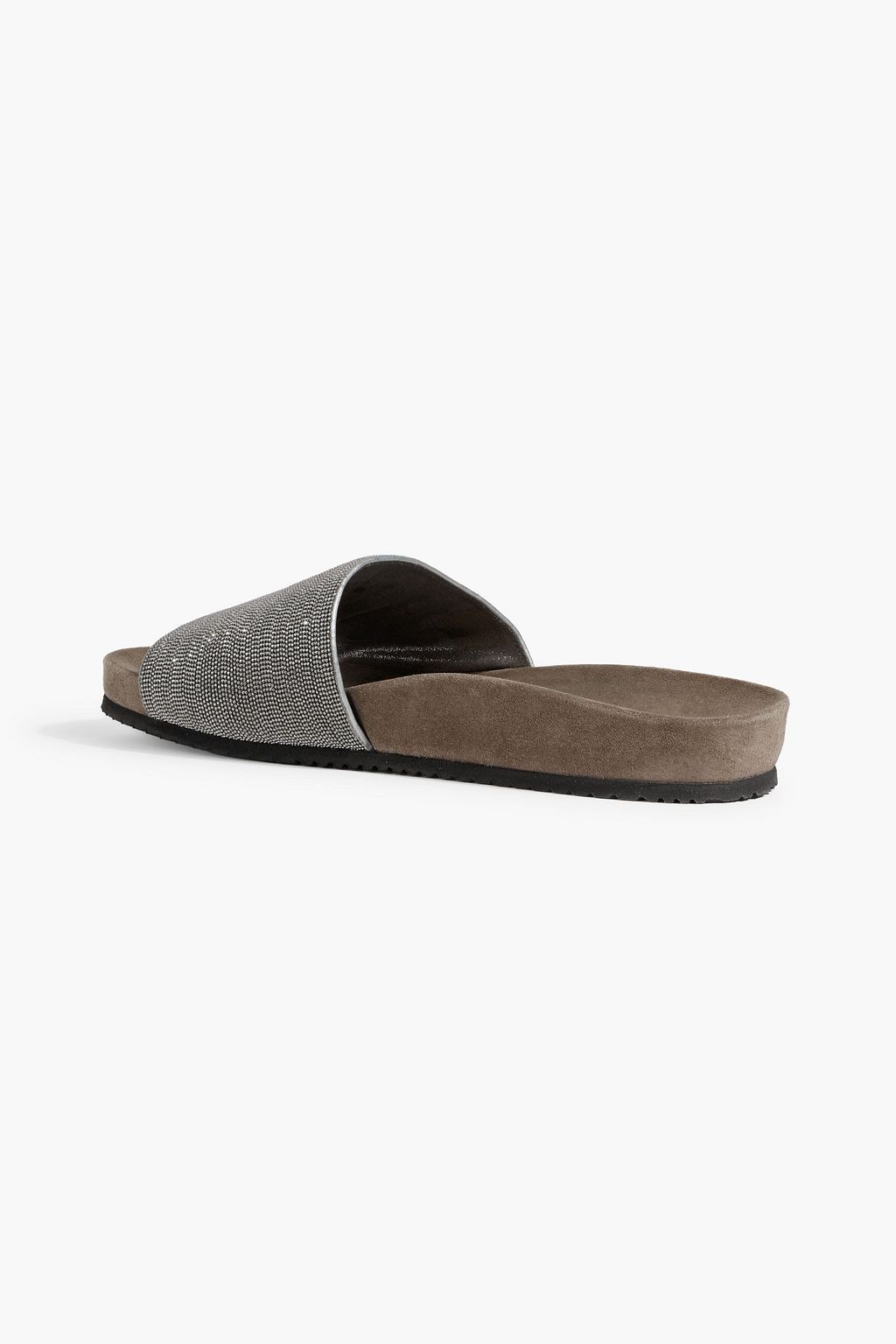 BRUNELLO CUCINELLI Bead-embellished suede slides