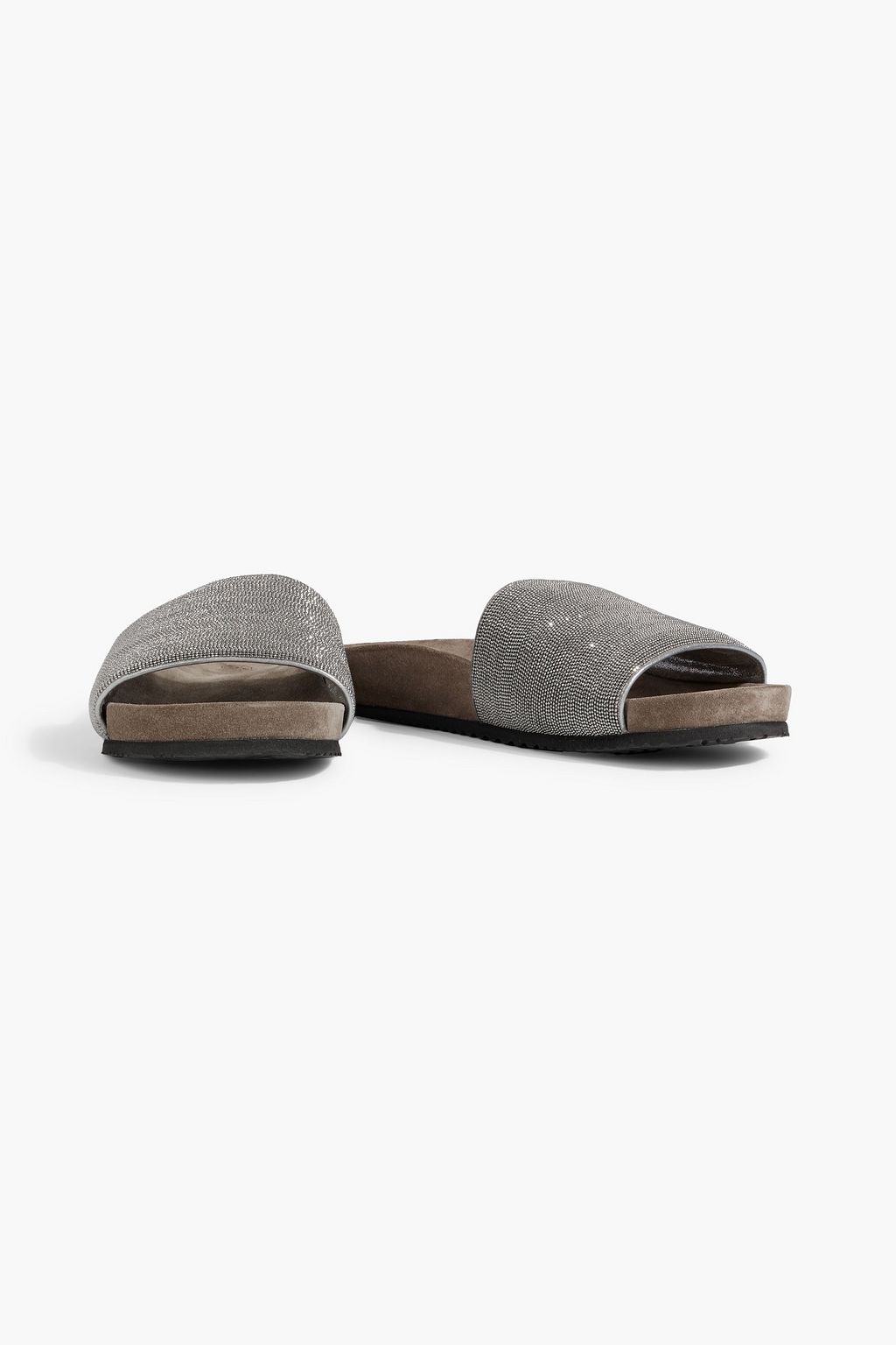 BRUNELLO CUCINELLI Bead-embellished suede slides