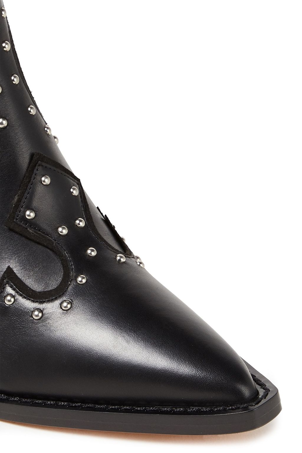 IRO Suede-trimmed studded leather ankle boots