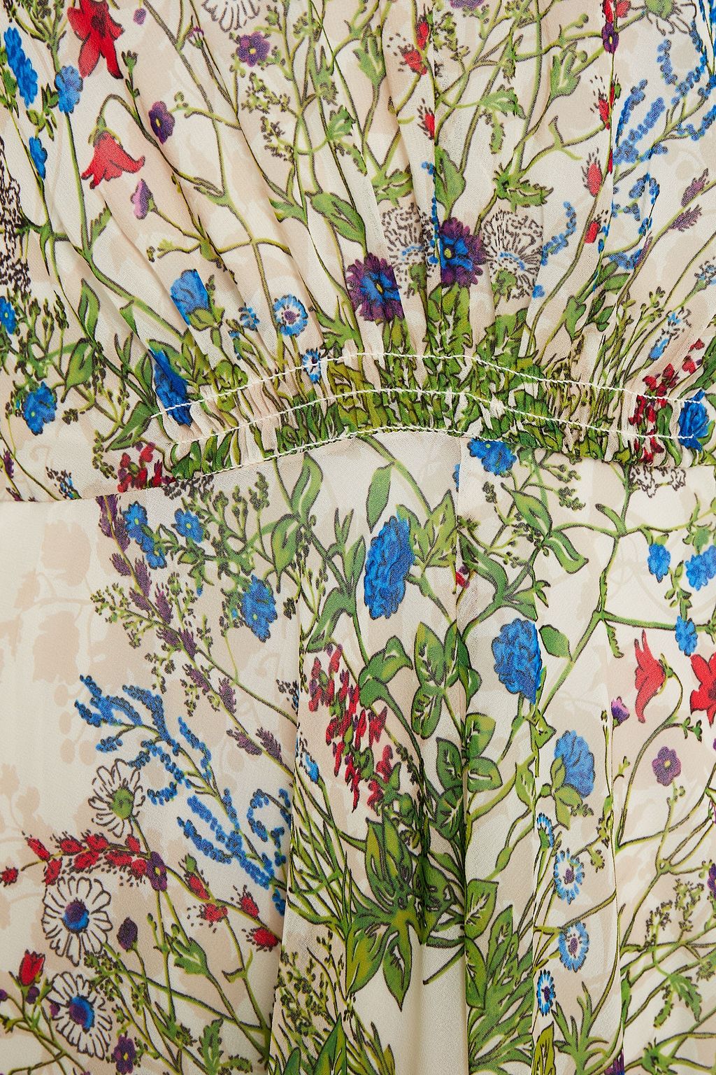 MAJE Twist-back floral-print crepe de chine maxi dress